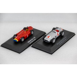 Zwei klassische Rennwagen im Set "Ferrari D50 und MB W196" Maßstab 1:43